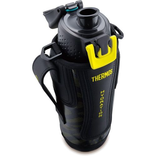 써모스 Thermos vacuum insulation sports bottle [one-touch open type] 1.0L black yellow FFZ-1001F BKY