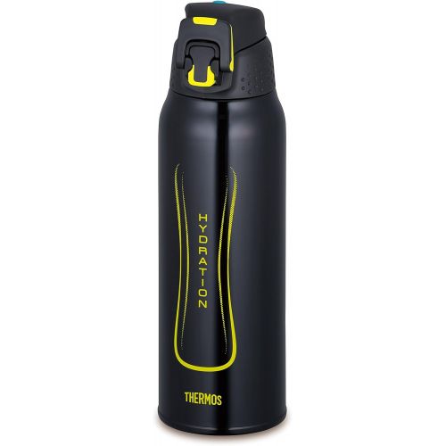 써모스 Thermos vacuum insulation sports bottle [one-touch open type] 1.0L black yellow FFZ-1001F BKY