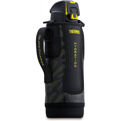 써모스 Thermos vacuum insulation sports bottle [one-touch open type] 1.0L black yellow FFZ-1001F BKY