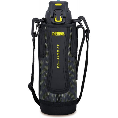 써모스 Thermos vacuum insulation sports bottle [one-touch open type] 1.0L black yellow FFZ-1001F BKY