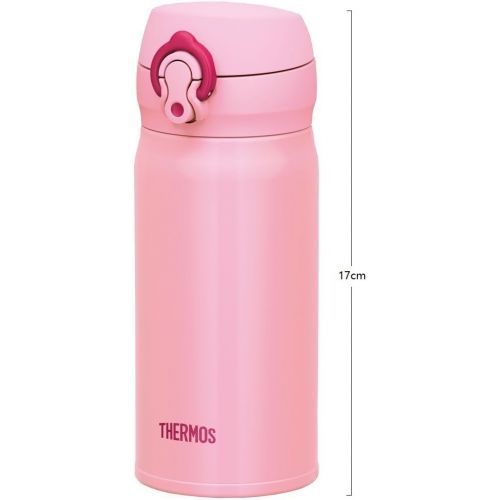 써모스 Thermos Water Bottle with Vacuum Insulation 0.35L JNL-352 [One-Touch Open Type] (Coral Pink)