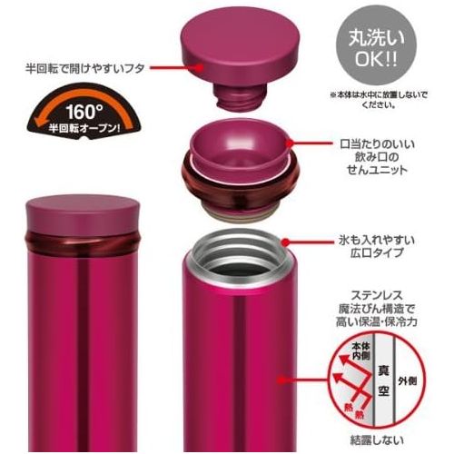 써모스 Thermos Vacuum Insulation Mug One-Touch Open Type 500mL (Black)