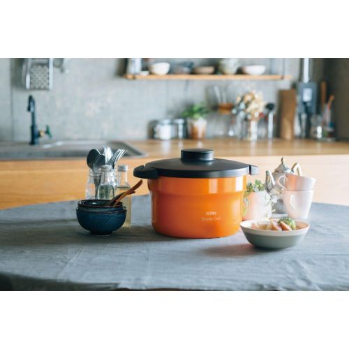 써모스 THERMOS Vacuum Warm CookerShuttle Chef KBJ-3000 OR (Orange)【Japan Domestic genuine products】