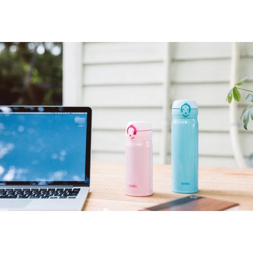 써모스 Thermos Stainless Steel Commuter Bottle, Vacuum insulation technology locks,0.5-L,Coral pink,[one-touch open type] ,JNL-502 CP