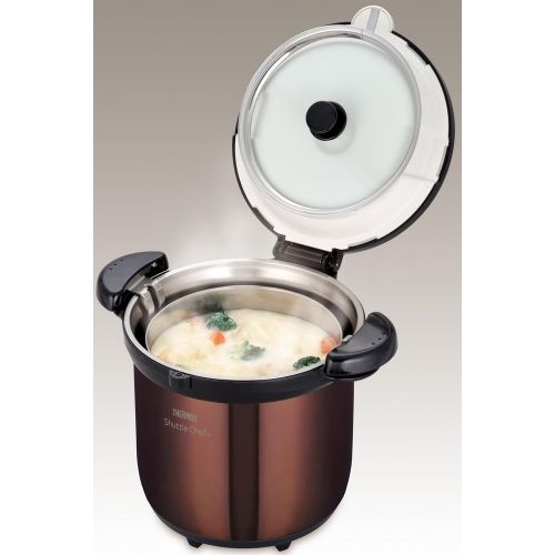 써모스 THERMOS vacuum heat insulation cooker Shatorushefu 4.5L clear Brown KBG-4500 CBW