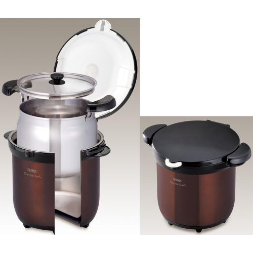 써모스 THERMOS vacuum heat insulation cooker Shatorushefu 4.5L clear Brown KBG-4500 CBW