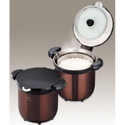 써모스 THERMOS vacuum heat insulation cooker Shatorushefu 4.5L clear Brown KBG-4500 CBW