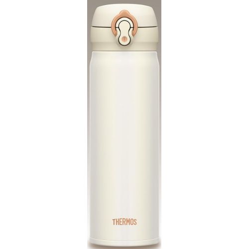 써모스 Thermos Stainless Steel Commuter Bottle, Vacuum insulation technology locks,0.5-L,Pearl White,[one-touch open type] ,JNL-502 PRW