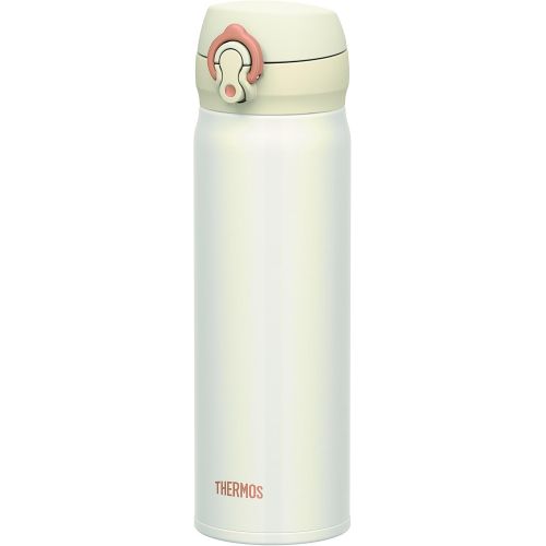 써모스 Thermos Stainless Steel Commuter Bottle, Vacuum insulation technology locks,0.5-L,Pearl White,[one-touch open type] ,JNL-502 PRW