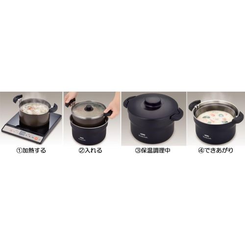 써모스 THERMOS Vacuum Warm CookerShuttle Chef KBJ-3000 BK (Black)【Japan Domestic genuine products】