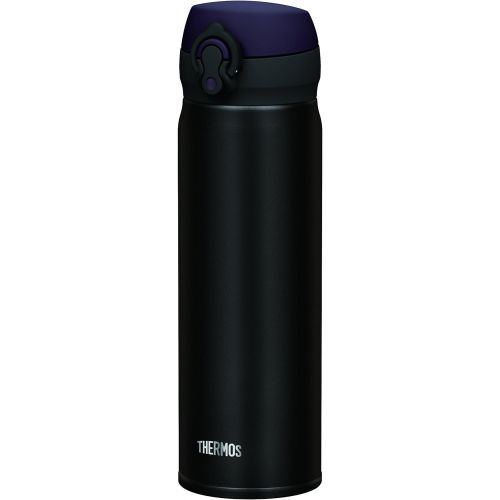 써모스 Thermos Stainless Steel Commuter Bottle, Vacuum insulation technology locks,0.5-L,ALL-Black,[one-touch open type] ,JNL-502 ALB