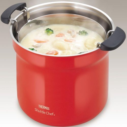 써모스 THERMOS vacuum heat insulation cooker shuttle chef 4.3L [for 4 to 6 people] tomato KBF-4501 TOM