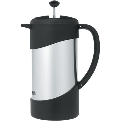 써모스 Thermos 34 Ounce Vacuum Insulated Stainless Steel Coffee Press, Stainless with Black Accents