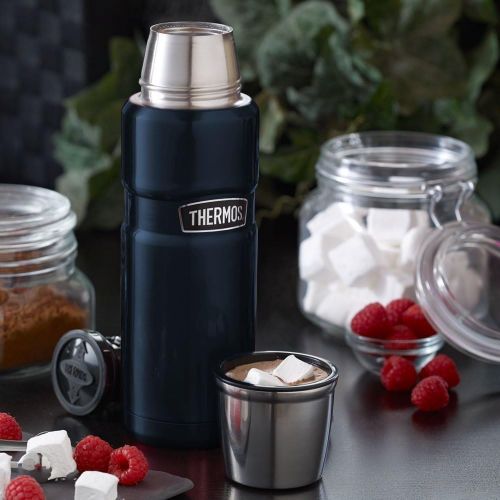 써모스 Thermos Stainless King 16 Ounce Compact Bottle, Midnight Blue