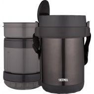 THERMOS All-In-One Vacuum Insulated Stainless Steel Meal Carrier with Spoon, Smoke
