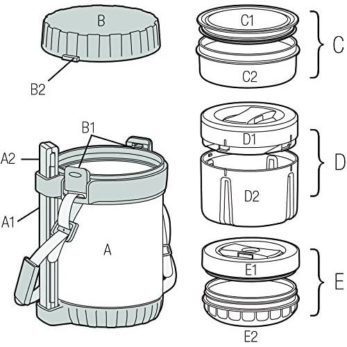 써모스 THERMOS All-In-One Vacuum Insulated Stainless Steel Meal Carrier with Spoon, Smoke