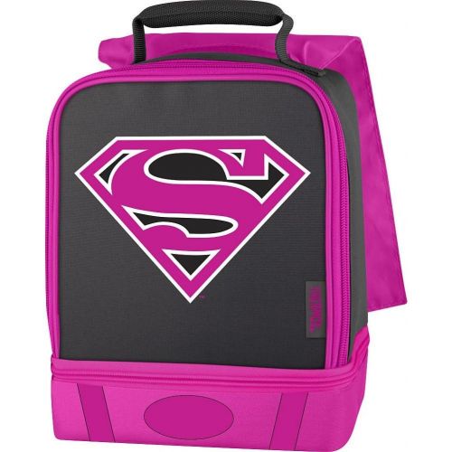 써모스 Thermos DC Comics Licensed Supergirl Dual Compartment Lunch Box with Cape