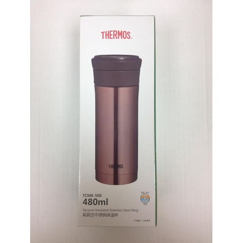 써모스 Thermos Motion Vacuum Insulated Stainless Steel Mug w Tea Strainer TCMK (480mL, Bronze)