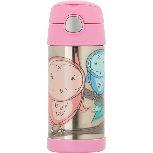 써모스 Thermos FUNtainer S/Steel Vacuum Insulated Holder - 355mL Drink Owl