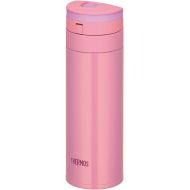 Thermos Water Bottle Vacuum Insulation Mobile Mug [One-touch Open Type] (11.8 ounces, pink)