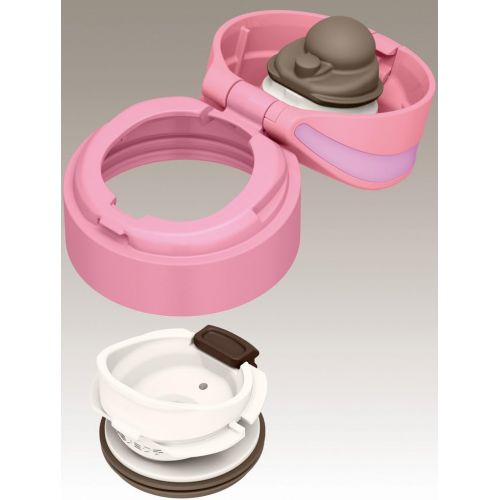 써모스 Thermos Water Bottle Vacuum Insulation Mobile Mug [One-touch Open Type] (11.8 ounces, pink)