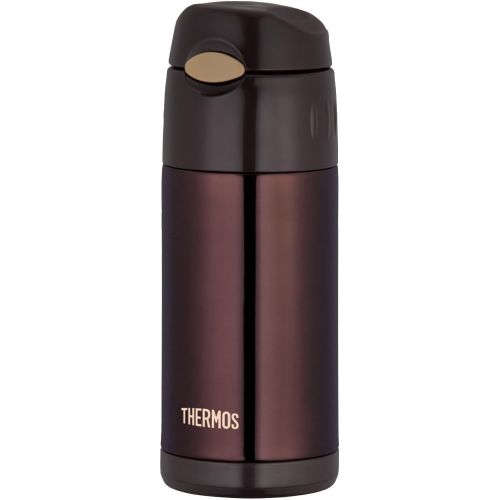 써모스 Thermos Water Bottle Vacuum Insulation Straw Bottle [one-Touch Open Type] 0.36L Brown FFI-401 BW