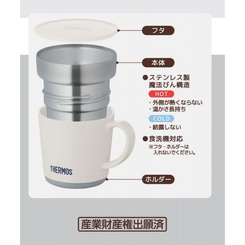 써모스 Thermos Heat Retention Mug Cup 240ml White JDC-241 WH