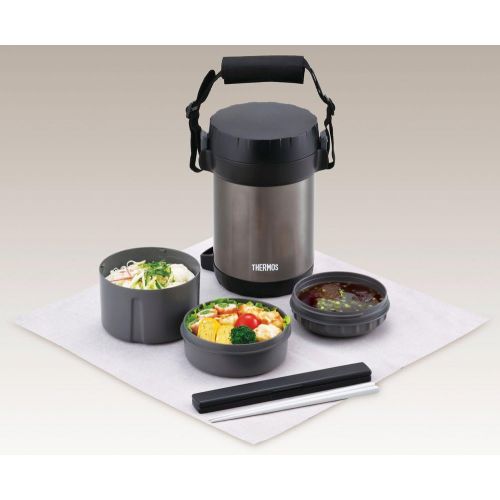 써모스 THERMOS Stainless Lunch Jar 1.3 if Black JBG-1800 BK (japan import)