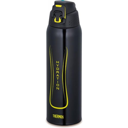 써모스 Thermos vacuum insulation sports bottle [one-touch open type] 1.5L black yellow FFZ-1501F BKY