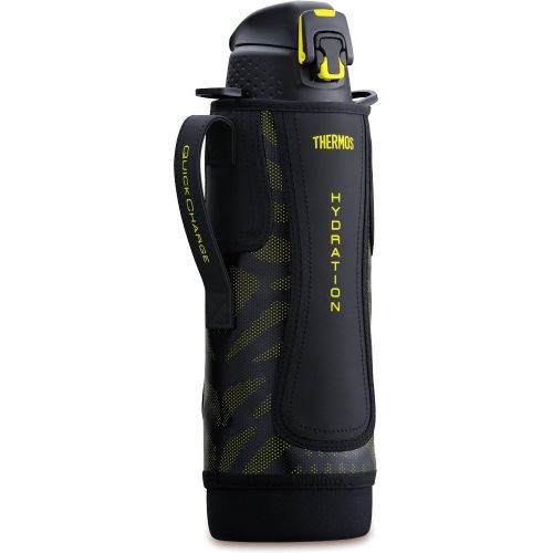 써모스 Thermos vacuum insulation sports bottle [one-touch open type] 1.5L black yellow FFZ-1501F BKY