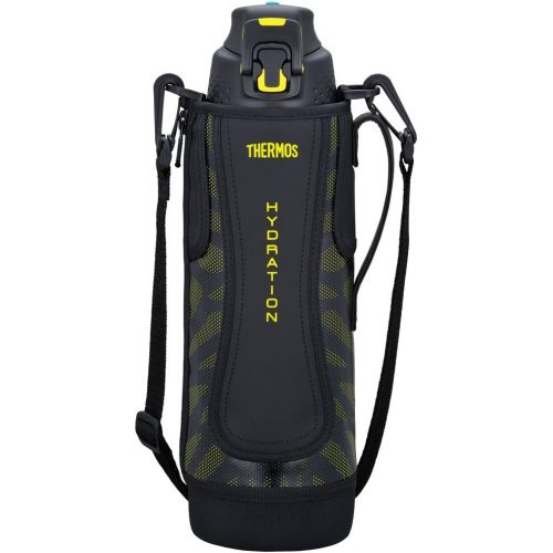 써모스 Thermos vacuum insulation sports bottle [one-touch open type] 1.5L black yellow FFZ-1501F BKY