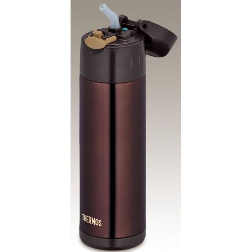 써모스 THERMOS vacuum insulation straw bottle 0.5L Brown FFI-500 BW