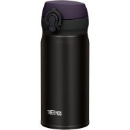 Thermos Water Bottle Vacuum Insulation Mobile Mug [One-touch Open Type] (11.8, black)