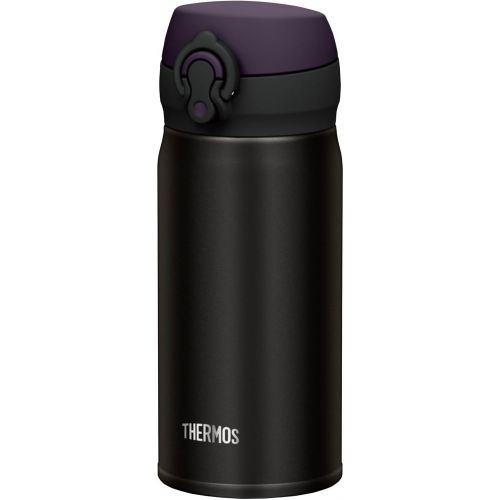 써모스 Thermos Water Bottle Vacuum Insulation Mobile Mug [One-touch Open Type] (11.8, black)