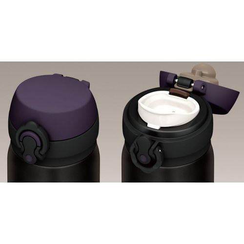 써모스 Thermos Water Bottle Vacuum Insulation Mobile Mug [One-touch Open Type] (11.8, black)