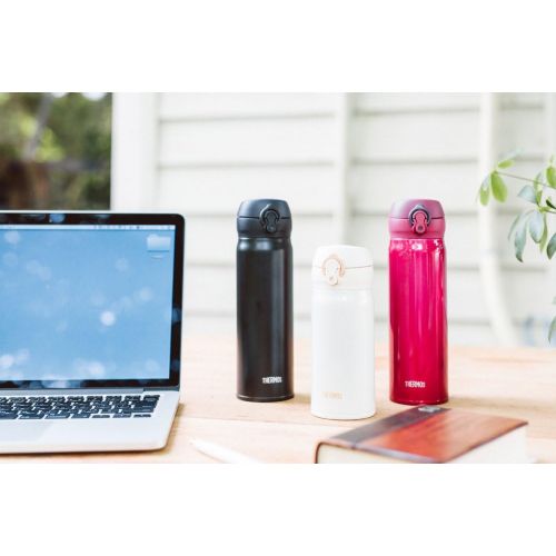 써모스 Thermos Water Bottle Vacuum Insulation Mobile Mug [One-touch Open Type] (11.8, black)