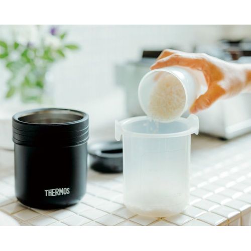 써모스 Thermos Lunch Box Where Rice Can Be Cooked JBS-360BK (Black)【Japan Domestic Genuine Products】