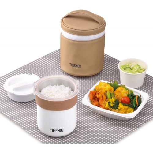 써모스 THERMOS Lunch Box Where Rice Can Be Cooked JBS-360WH (White)【Japan Domestic genuine products】