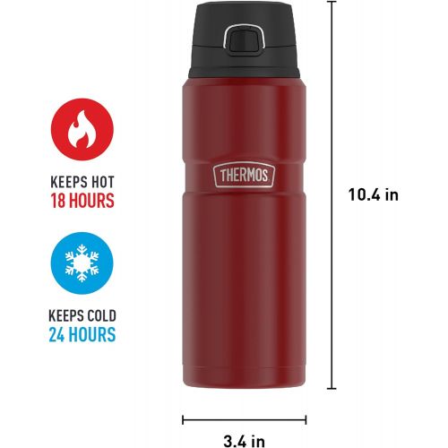 써모스 [무료배송]THERMOS Stainless King Vacuum-Insulated Drink Bottle, 24 Ounce, Matte Red