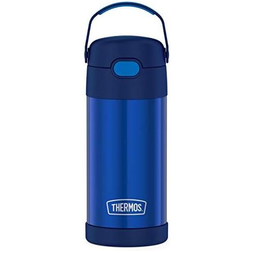 써모스 [무료배송]THERMOS FUNTAINER 12 Ounce Stainless Steel Vacuum Insulated Kids Straw Bottle, Blue