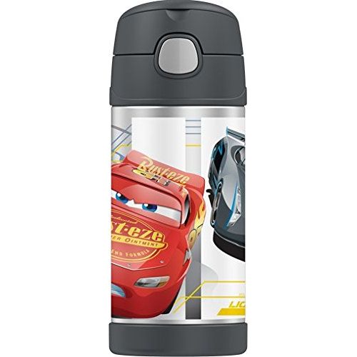 써모스 Thermos Thermos thermoswater bottle straw water bottle kids Straight drink. Made in Cold Direct Bottle Water Bottle350ml (Cars 3) [parallel import goods]