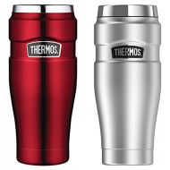 Genuine Thermos Brand Vacumm Insulate 2 Pack Stainless Stell Double Wall (red, silver)