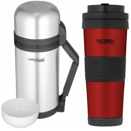 써모스 Thermos 1.3 Quart Food and Beverage Bottle w 18 oz Travel Tumbler