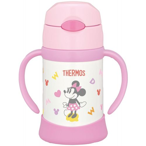 써모스 Thermos Vacuum insulation Baby Straw Mug Minnie Light Pink