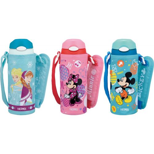 써모스 Thermos vacuum insulation straw bottle Disney Mickey 0.4L Light Blue FHL-400FDS LB