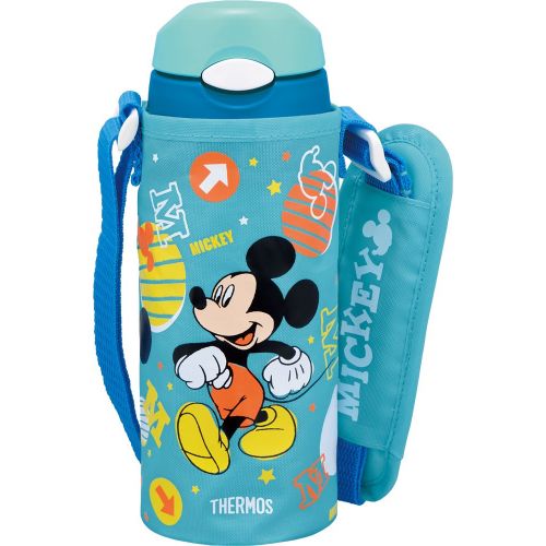 써모스 Thermos vacuum insulation straw bottle Disney Mickey 0.4L Light Blue FHL-400FDS LB