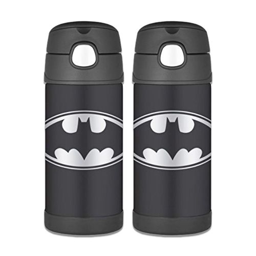 써모스 Thermos FUNtainer Batman Stainless Steel Straw Bottle - 12 Ounce Pack of 2