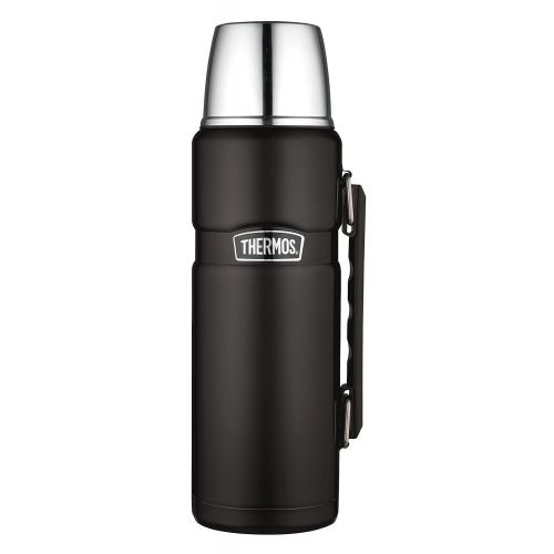 써모스 Thermos Stainless Steel King Flask - Matt Black (1200 ml)