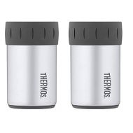 Thermos Stainless Steel Beverage Can Insulator for 12 Ounce Can, Gunmetal Gray - 2 Pack