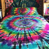 /Thetiedyehippie Tie Dye Sheet Set - 100% Cotton - 1 Fitted Sheet - 1 Flat Sheet - 2 Pillow Cases - Michigan Made - Handmade - Hippie Bedding